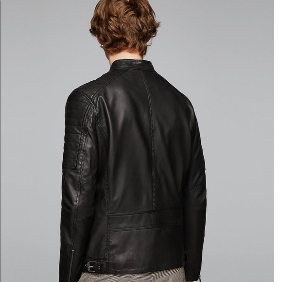 Brand New ZARA men genuine leather jacket - Picture 4 of 7